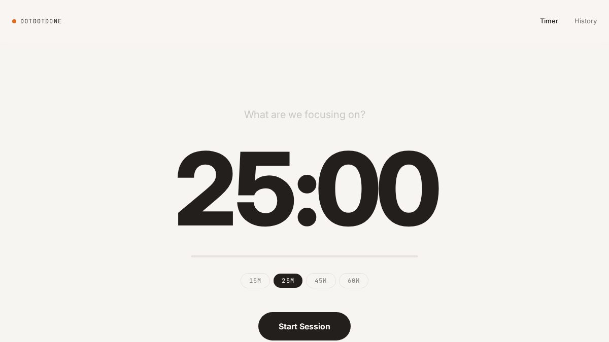 Preview of DotDotDone: a stupidly simple time tracker with soft nudges