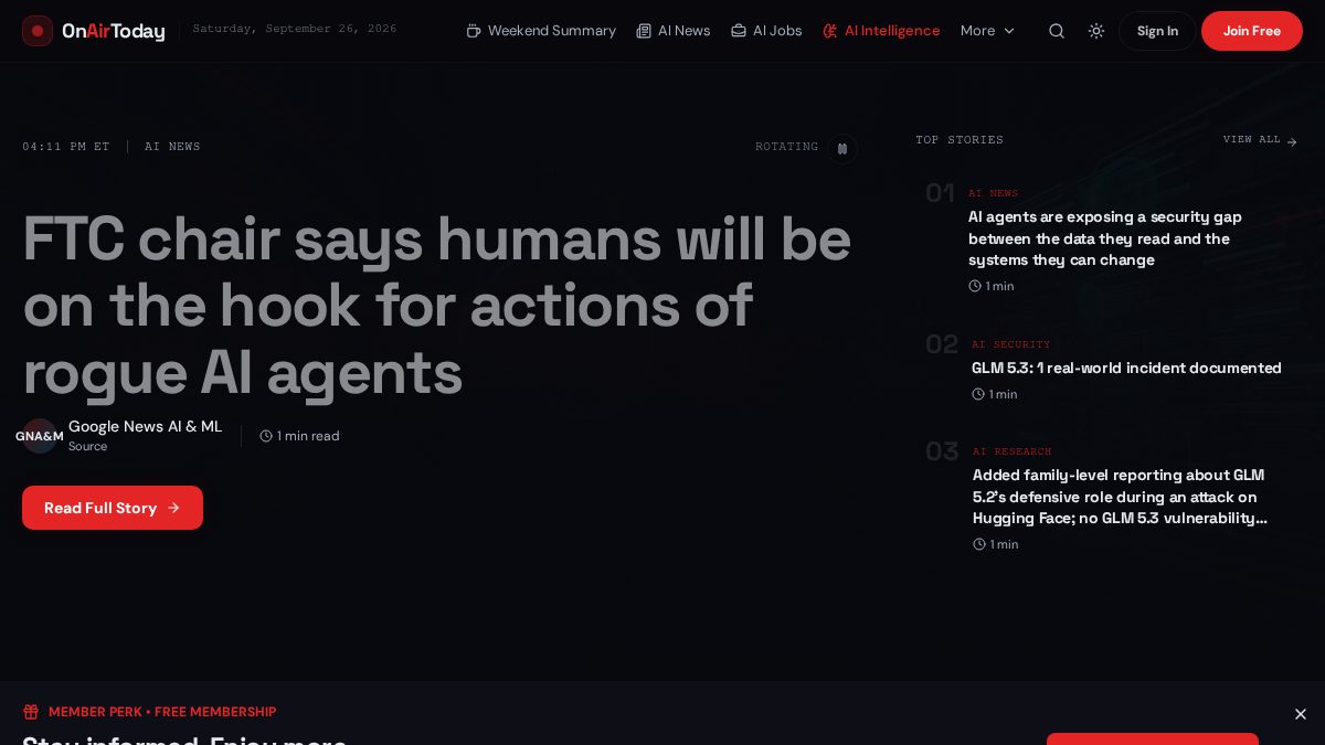 Preview of OnAirToday — AI News & Intelligence Dashboard